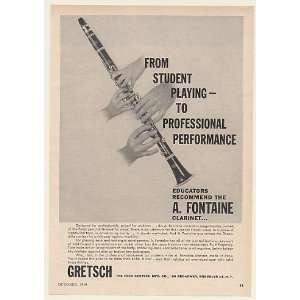  1960 Gretsch A Fontaine Clarinet Student to Pro Print Ad 