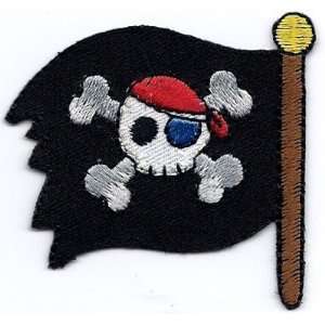 Pirate Flag w/Skull & Crossbones  Iron On Applique