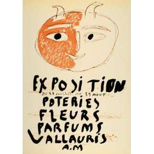  1971 Print Picasso Exposition Vallauris Poteries Fleurs 
