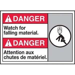   WATCH FOR FALLING MATERIAL (W/GRAPHIC) Sign   10 x 14 Adhesive Vinyl