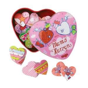    Haba Memo Hearts Matching Game in Sweet Pink Tin Toys & Games