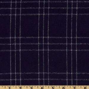  60 Wide Acrylic Suiting Plaid Metallic Silver/Blue 