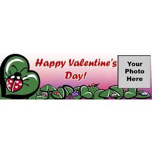 Ladybug Hearts Personalized Photo Banner 18 Inch x 54 Inch All Weather 