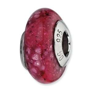  Sterling Silver Reflections Fuschia Python Glitter Overlay 