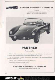 1962 Panther 2.6 V8 US Sports Car Ad  