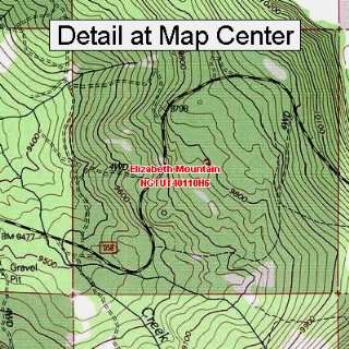 USGS Topographic Quadrangle Map   Elizabeth Mountain, Utah (Folded 