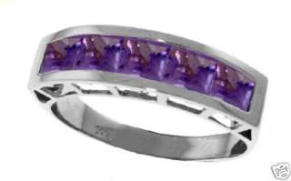 categories natural princess cut amethysts ring in 14k white gold