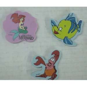    Disney the Little Mermaid Set of 3 Vintage Erasers 