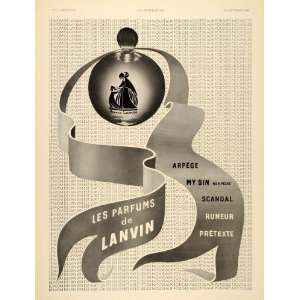  1939 French Ad Jeanne Lanvin Perfumes Arpege My Sin 