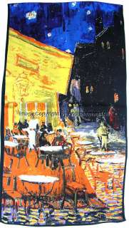 Art Silk Oblong Scarf w/ Van Gogh Cafe Terrace at Night  