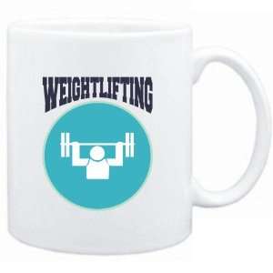  Mug White  Weightlifting PIN   SIGN / USA  Sports 