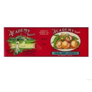  Academy Cherry Label   San Francisco, CA Giclee Poster 