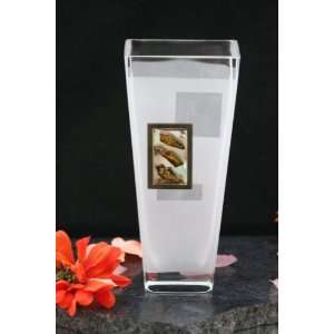  Unique Gift Art Glass Decorative Amber & Wood Vase