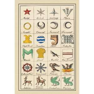  Heraldic Charges   Mullet Estoile et al. 24x36 Giclee 