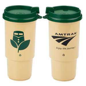 Amtrak Enjoy the Journey Greenware Travel Double wall insulated Coffee 