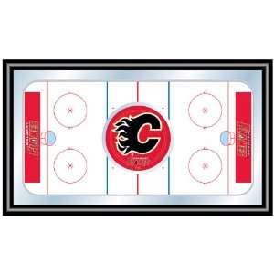   NHL Calgary Flames Framed Hockey Rink Mirror Patio, Lawn & Garden