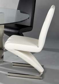 Vitalia Leatherette Chrome Dining Chairs Modern  