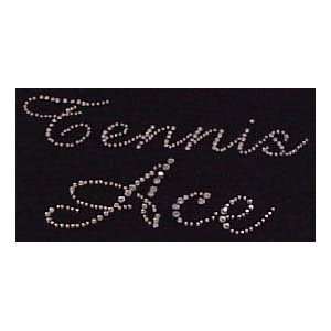  Tennis Clear Tennis Ace Rhinestones Ladies T shirt (Brand 