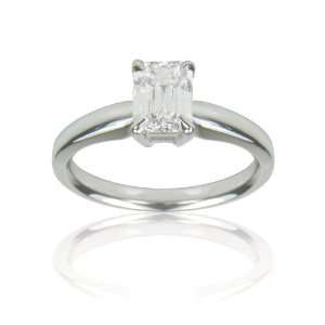 Platinum Emerald Cut GIA and IGI Certified Diamond Engagement Ring (1 