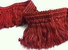 per yard crimson red ma uve brush fringe