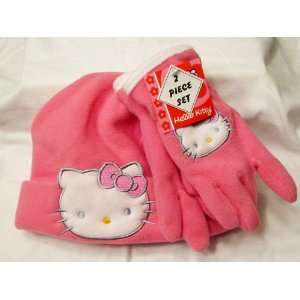  Pink Hello Kitty Glove and Beanie Set 