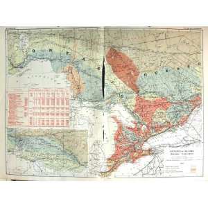  Map Canada 1915 Ontario Quebec Railway Territories