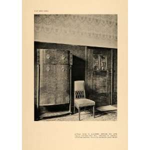  1906 Josef Urban Art Nouveau Sitting Room Chair Print 