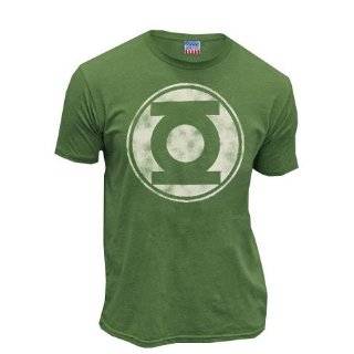 Junk Food Green Lantern Kelly Green Distressed Logo Mens T shirt Tee