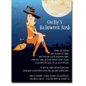  Halloween Invitations (Witch in Flight Blonde)