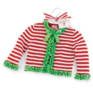  Striped Cardigan with Grosgrain Ruffle (12 18) Baby