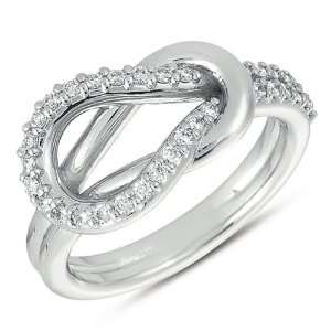  White Gold Love Knot Ring Jewelry