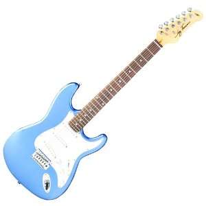   BLUE SOLID CLASSIC STRAT STYLE ELECTRIC GUITAR Musical Instruments