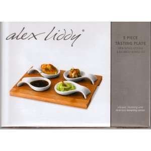  Alex Liddy 5 Piece Tasting Plate Mini White Spoons and 