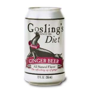 Goslings Diet Gingerbeer Soda   6/12oz (4 pack)  Grocery 