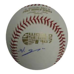 Hideki Okajima Autographed Ball   2007 World Series 
