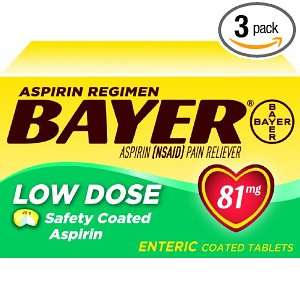  Bayer Aspirin Regimen Low Dose 81mg Enteric Coated Tablets 