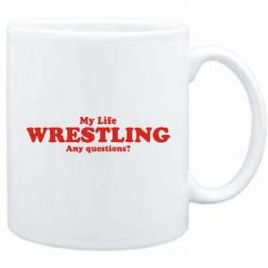  New  My Life Wrestling  Any Questions ? Mug Sports 