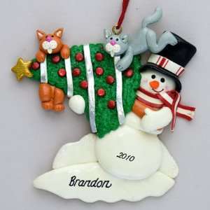  Cats on a Tree Personalized Christmas Ornament