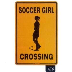  Seaweed Surf Co AT6 12X18 Aluminum Sign Soccer Girl 