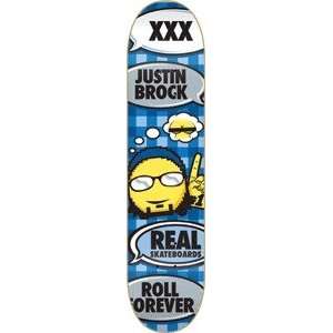 Real Justin Brock Realicon Skateboard Deck   8.38 x 32.5  
