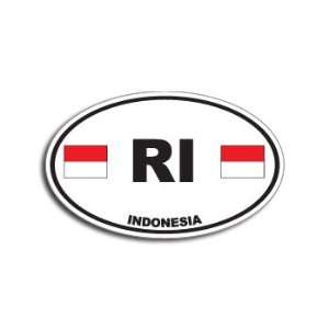  RI INDONESIA Country Auto Oval Flag   Window Bumper 