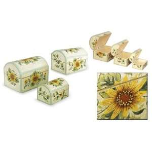  Cedar boxes, Sunflowers (set of 3)