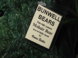 OOAK Bunwell Bear Artist Vivien Butlin UK Green Mohair  