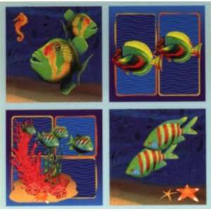  Under The Sea Tile stick Ups (12 pcs. 4 1/4 inch square 