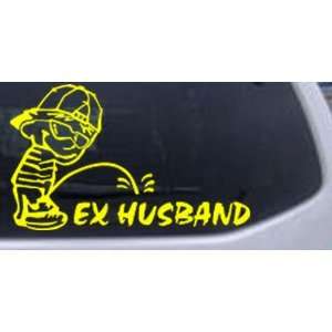 Yellow 32in X 19.2in    Pee on Ex Husband Funny Car Window Wall Laptop 