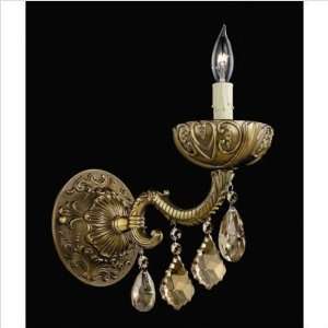 Brussels One Light Crystal Wall Sconce Finish Pewter, Crystal Color 