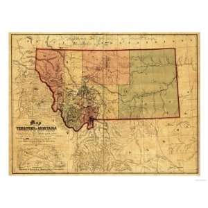  Montana   Panoramic Map Premium Poster Print, 24x18