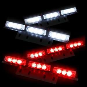  36 Bright White and Red LED Law Enforcement Flash Strobe Lights 