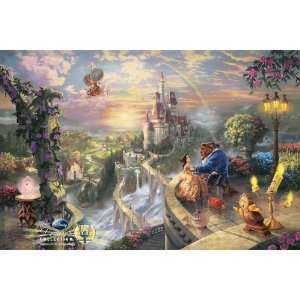   Kinkade   Beauty and the Beast Falling in Love Artists Proof Canvas