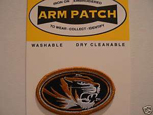 Missouri Tigers Iron on embroidered Arm Patch MIZZOU  